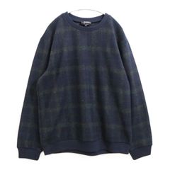 【中古A】A.P.C. アーペーセー L メンズ クルーネックスウェットシャツ 裏起毛なし 紺 緑 中古A 古着