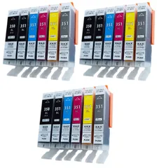 タンク インク ICチップ付き（残量表示可能） 互換 Canon (大容量) （350XLは顔料ハイグレードタイプ）6色×3セット 互換インク ［ZAZブランドオリジナル］ BCI-351XL+350XL/6MP [3セット18個] FFPパッケージ（J3）のサムネイル