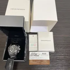 ®️【新品未使用】EMPORIO ARMANI エンポリオ・アルマーニ クロノグラフ ブラック AR1400 腕時計 黒 セラミック クォーツ 生活防水 箱付き 保護フィルム 稼働品