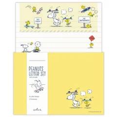 【メール便】スヌーピー 手紙セット レターセット SNHJスケボー イエロー ピーナッツ 日本ホールマーク 便箋＆封筒 キャラクター グッズ 