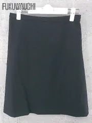 ◇ UNITED ARROWS ユナイテッドアローズ 膝丈 台形 スカート 40 ブラック *  【1002798743663】