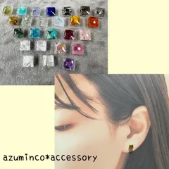 天然石スクエアピアスorイヤリング