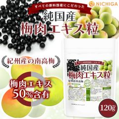 【NICHIGA／ニチガ公式】純国産 梅肉エキス粒 120g 紀州産の南高梅 すべての原料国産にこだわった 50％含有 約600粒 [02]