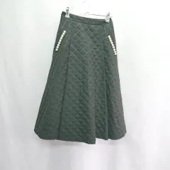 ◇ Θ tocco closet トッコ クローゼット 無地 膝下丈 フレア スカート サイズM ブラック系 レディース E  【1504210001202】