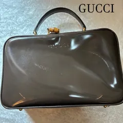 GUCCIバンブー エナメルレザー スクエアハンドバッグ GUCCIバンブー エナメルレザー スクエアハンドバッグ