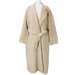 ランバン LANVIN Collection 22AW ロングラップコート カシミヤ混 ウール 2205181 ベルテッド 40 L相当 ブラウン Xのサムネイル