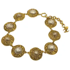 シャネル CHANEL ココマーク ネックレス CC ロゴ チョーカー ネックレス GP ゴールド レディース 【中古】