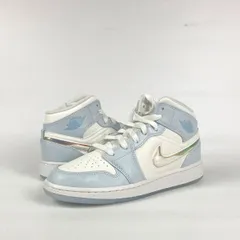 NIKE AIR JORDAN 1 MID SE GS BLUE TINT ※左右サイズ違い(右24.0cm　左23.5cm)