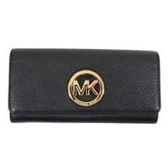 Michael Kors マイケルコース サークルMK レザー ロングウォレット 長財布 ブラック系【極上美品】【中古】
