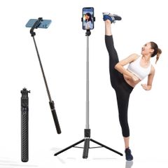 Brand New, Long 185cm Smartphone Stand, iPhone Tripod, Over 150cm, Selfie Stick, 360-Degree Rotation, Panoramic Photos, Compatible with GoPro and Action Cameras, Aluminum Alloy, Remote Control Included, Android/iOS Compatible, Portable, Live Streaming, Timer