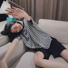 ルームウェア パジャマ 上下セット レディース ボーダー 半袖 Ｔシャツ ハーフパンツ ショートパンツ ショーパン セットアップ 可愛い 女性 部屋着 寝間着 寝巻き youyue02