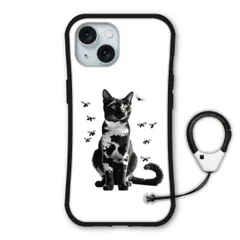 [iPhone15] iPhone16 ケース 耐衝撃 保護ケース i-coronケース カラビナストラップ付 スマホケース iPhone16 Pro 15 Plus 14 Pro Max iPhone13 ケース スマホカバー かわいい アニマル柄 ネコちゃ