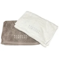 BARNEYSNEWYORK(バーニーズ) 小物新品同様  - 白×ダークブラウン フェイスタオル×2点 コットン
