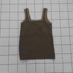 ◇ Θ FREAK'S STORE フリークスストア ボーダー ノースリーブ タンクトップ サイズF ブラウン系ブラック系 レディース E  【1508060011404】のサムネイル