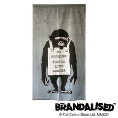 バンクシーのれん【 BRANDALISED のれん 】幅85cm×丈150cm　"Do Nothing"　スクリーン ストリートアート 正体不明10570926-juuku