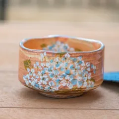 御本手-紫陽花　抹茶碗 お抹茶 抹茶 まっちゃ お茶碗　茶器 茶道具 器 うつわ 陶器 食器 おうち 美濃焼 プレゼント母の日522-220