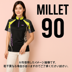 SS0084【送料無料】★新品未使用★ MILLET ミレー アウトドア 半袖ポロシャツ 黒 サイズ90 登山 アウトドア スポーツ ブランド 子供用