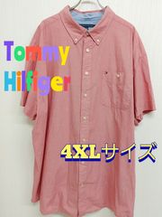 Tommy Hilfiger　トミーヒルフィガー　ピンク　半袖シャツ　4XL　コットン100％　古着