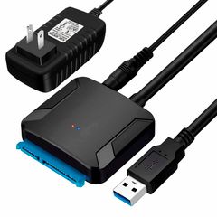 変換ケーブル 変換ケーブル 電源アダプター付 USB3.0 Windows10/Mac SATA3 USB変換アダプター OS SATA HDD 高速伝送 SSD 最大6TB 3.5/2.5インチ usb UASP対応 sata