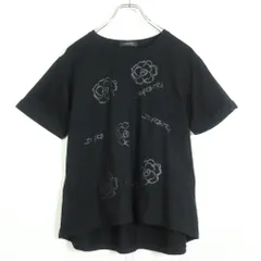 インゲボルグ★花柄半袖Tシャツ サイズ3(9号) ブラック系 z13056