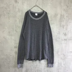 gicipi   ジチピ　長袖カットソー　グレー×黒×ボーダー柄　メンズ　Lサイズ