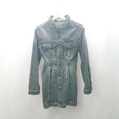 ◇ ⊇ SPIRALGIRL シャーリング加工 デニム生地 長袖 ミニ丈 ワンピース サイズＦ ダークグレー系 レディース E  【1503060024928】