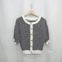 ◇ ◎●未使用● ⊂ classicalelf クラシカルエルフ 2Way 総柄 半袖 カーディガン サイズM ブラック系 レディース E  【1503050032780】