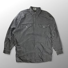 【古着】 V2 BY VERSACE ベルサーチ ベルサーチェ ヴィンテージ / ストライプ シャツ ボタンダウン ビッグシルエット SIZE：M（XL程度）