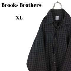 Brooks Brothers ブルックスブラザーズ 長袖ボタンダウンシャツ ネイビー 他 チェック メンズ XLサイズ