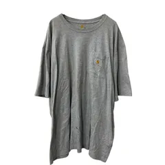 Carhartt 半袖 ポケットTシャツ 3XL グレー カーハート ロゴ ビッグサイズ 古着卸 アメリカ仕入 a707-5410