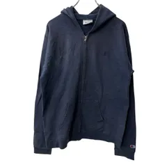 Champion ロゴスウェット パーカー XL ネイビー チャンピオン フーディー ジップアップ ワンポイントロゴ 古着卸 アメリカ仕入 a709-5405