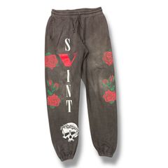 参考上代59400円 SAINT MICHAEL × VLONE 22SS SWEAT PANTS スウェットパンツ イージーパンツ セントマイケル ヴィローン コラボ SM-S22-0000-072 チャコール S 97166A7のサムネイル