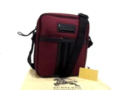 ■新品■未使用■ BURBERRY バーバリー キャンバス×レザー ショルダーバッグ クロスボディ レッド系×ブラック系 FP5954