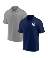 【送料無料】 ファナティクス メンズ ポロシャツ トップス Men's Navy Gray New York Yankees Dueling Logos Polo Shirt Combo Set Navy Gray