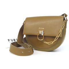 美品✨フルラ ミスミミ ショルダーバッグ チェーン 現行ロゴ レザー 黒 