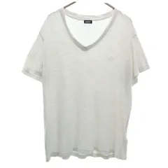 ディーゼル 半袖 Vネック Tシャツ L グレーホワイト系 DIESEL メンズ 古着 【240427】 メール便可
