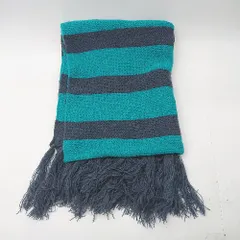 ◇ ⊇ ROXY ロキシー ボーダー柄 マフラー 表記なし グリーン系 グレー レディース E  【1506190011707】