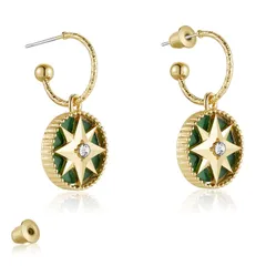 ブランド 人気 レディース 金属アレルギー対応 女性 Rose アンティーク調 des 星 緑 vents ゴールド Earrings 上品 イヤリング - ピアス 7069076 KRUCKEL