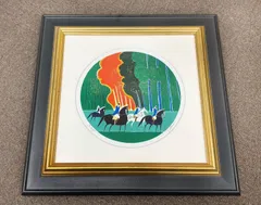 S. Lassus 馬と風景のリトグラフ【値下げ】 早割クーポン！ S. 絵画 馬と風景のリトグラフ【値下げ】 Lassus