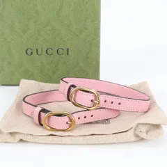GUCCI　ブレスレット　S　レザー　ダブルG　ピンク　グッチ　革 GUCCI ブレスレット S レザー ダブルG ピンク グッチ 革