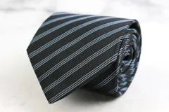 ジバンシィ ブランド ネクタイ シルク ストライプ柄 伊製生地 PO メンズ ブラック GIVENCHY 【中古】
