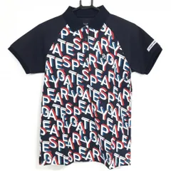 【新品】パーリーゲイツ 半袖ポロシャツ ダークネイビー×白 身頃ロゴ総柄  レディース 1(M) ゴルフウェア PEARLY GATES