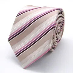 オリヒカ ブランド ネクタイ ストライプ柄 シルク PO メンズ ピンク ORIHICA 【中古】