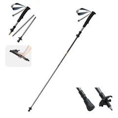 Naturehike changfengUL 重さ進級 トレッキングポール 186gより軽量 炭素繊維・アルミ製 折り畳み 伸縮 35cm収納長さ 五段階 100kg耐荷重 あらゆる身長に対応 多様な地形に対応 登山グッズ 登山 徒歩 ハイキング グレー  1