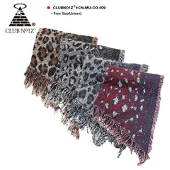 b系 ヒップホップ ストリート系 ファッション メンズ レディース マフラー 大判 CLUB NO1Z ストール ショール マント レオパード ヒョウ柄 フリンジ付き 男女兼用 正規品 ギフト