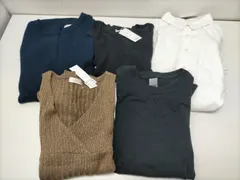 【新品】送料無料 レディース 5点セット シャツワンピース　ニットベスト ブラックインナー カジュアル まとめ売り おしゃれ　251008-5T