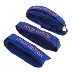 ルイヴィトン リボン 3本セット ブランドリボン ギフト プレゼント ラッピング 包装 ロゴ ブルー 幅1.2cm LOUIS VUITTON 【ブランド付属品】【メール便】 (ec)