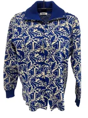 ZUCCa(ズッカ) レディース ボタニカル柄ニット　ブルー　Mサイズ