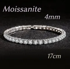 S925 モアサナイト 4mm テニスブレスレット シルバー 17cm - メルカリ