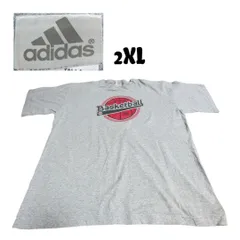 00sアディダス古着半袖プリントTシャツ2XLグレーアメリカ製生地　SY00239